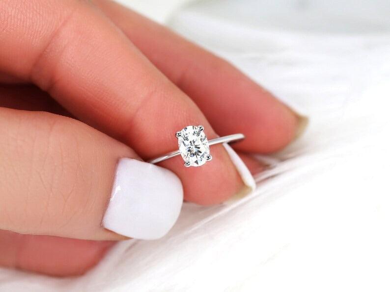 2 CT Emerald Pave Moissanite Engagement Ring