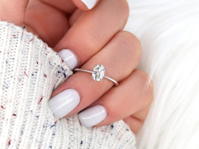 2 CT Emerald Pave Moissanite Engagement Ring