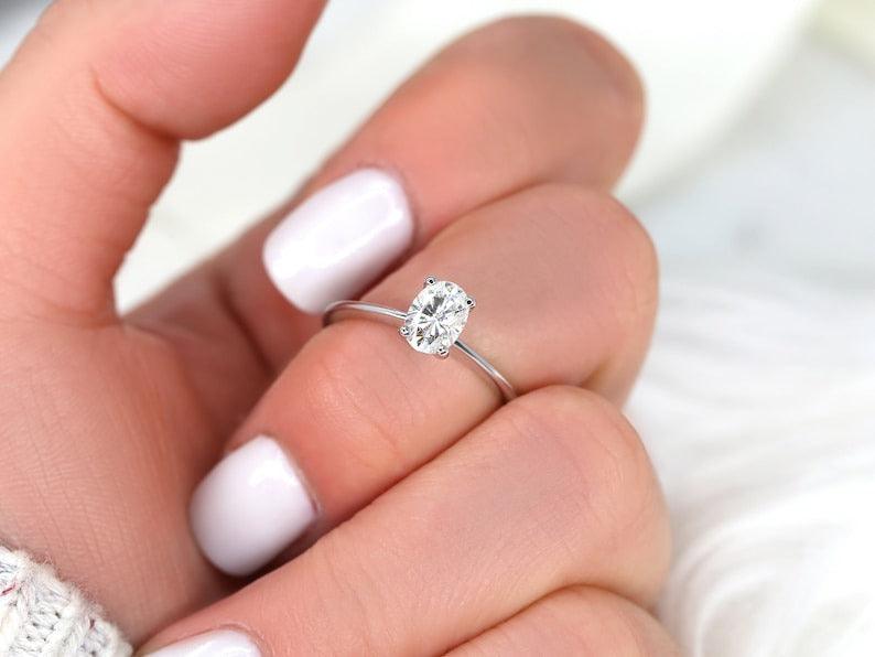2 CT Emerald Pave Moissanite Engagement Ring