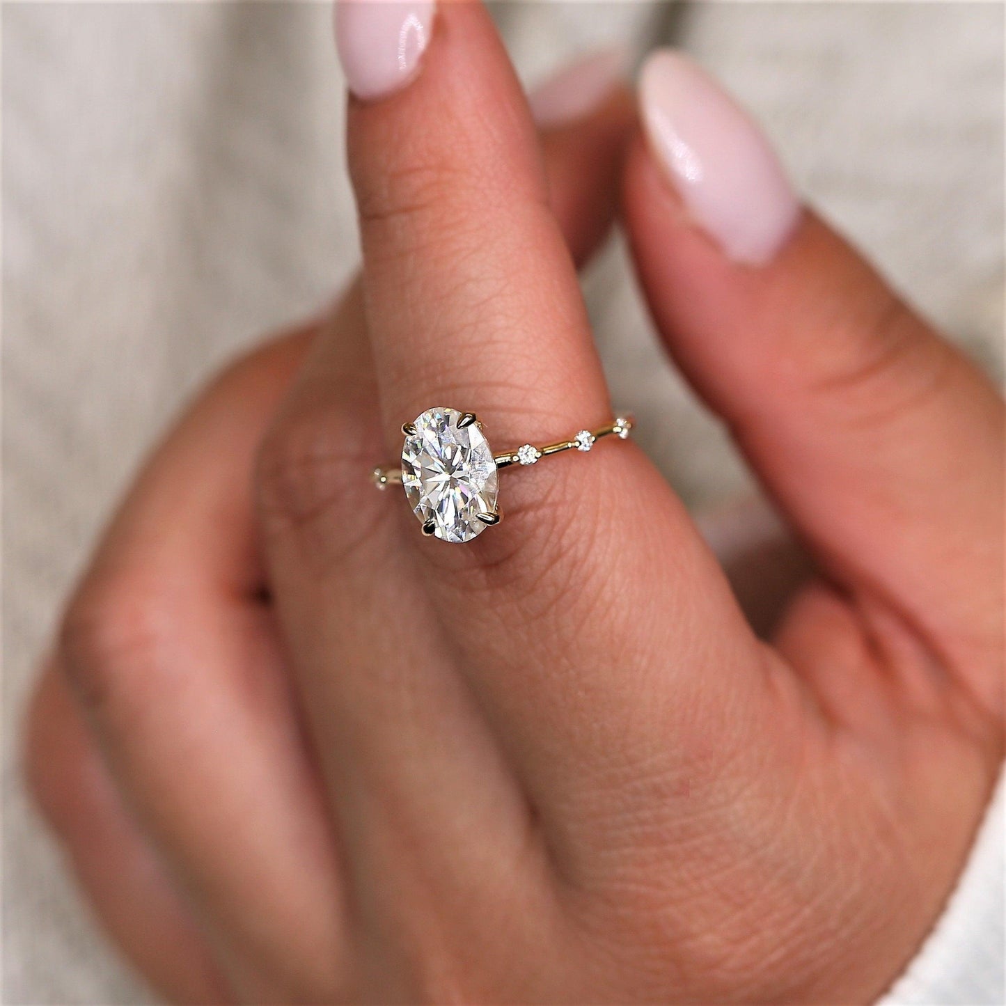 2 CT Emerald Pave Moissanite Engagement Ring