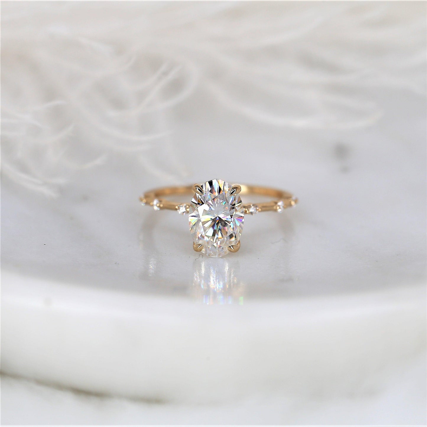 2 CT Emerald Pave Moissanite Engagement Ring