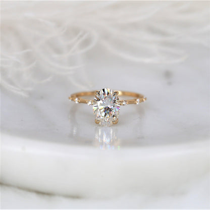 2 CT Emerald Pave Moissanite Engagement Ring