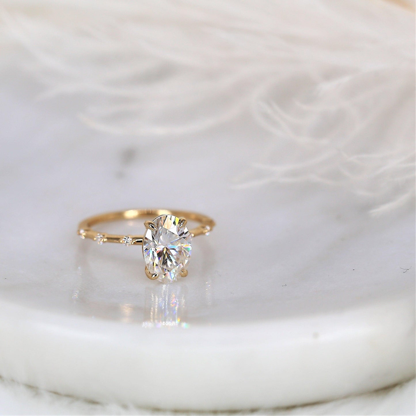 2 CT Emerald Pave Moissanite Engagement Ring