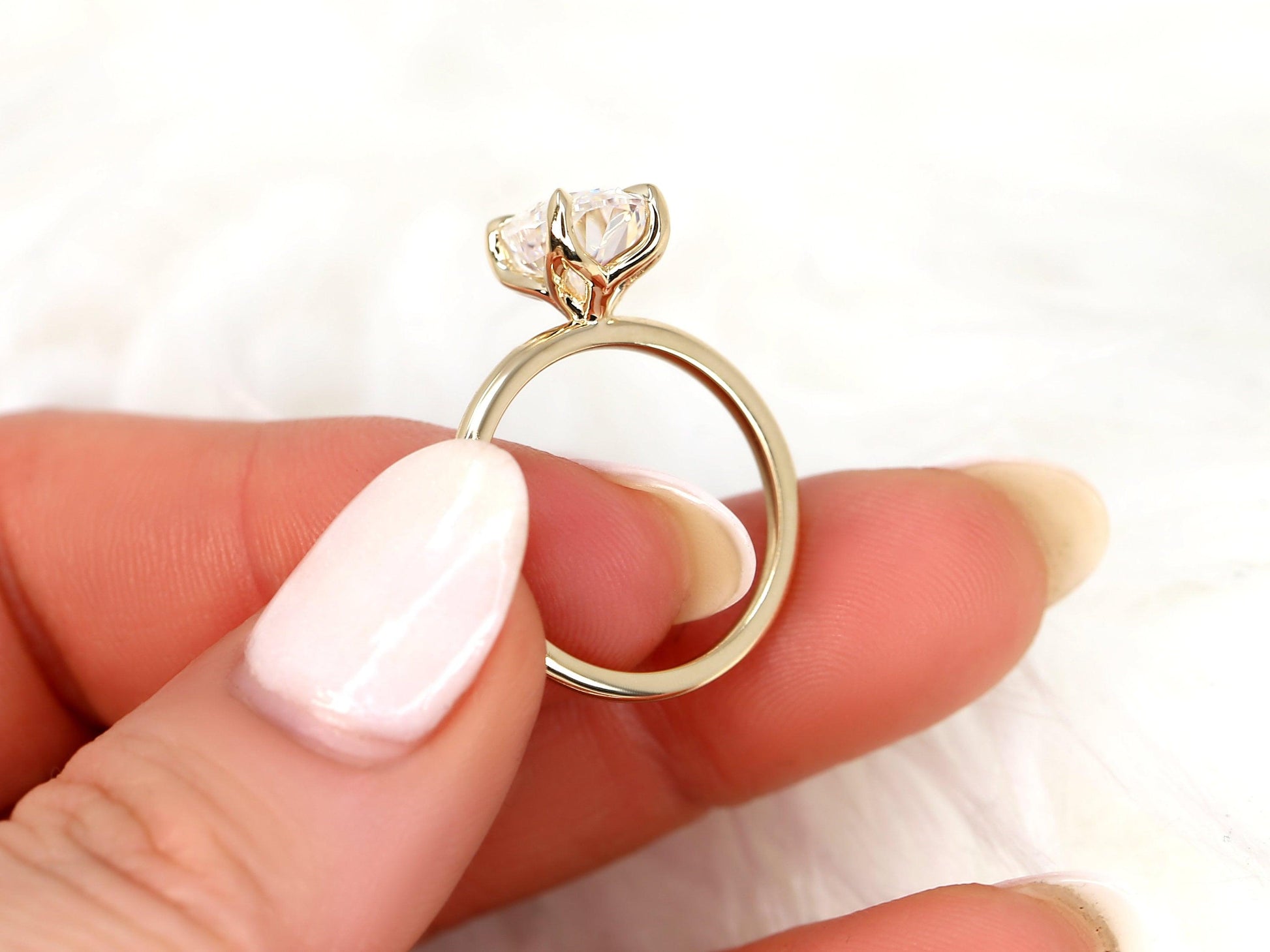2 CT Emerald Pave Moissanite Engagement Ring