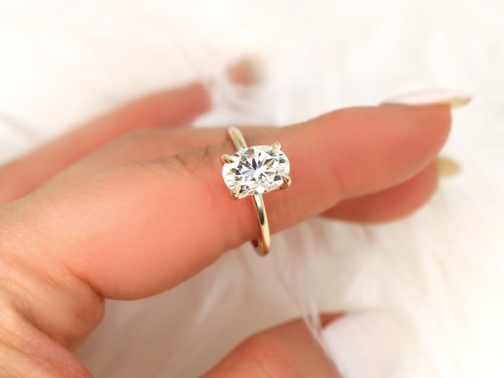 2 CT Emerald Pave Moissanite Engagement Ring