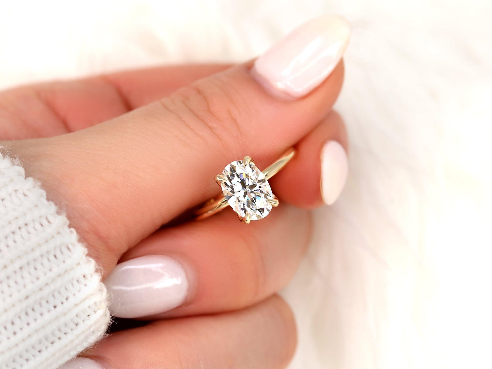 2 CT Emerald Pave Moissanite Engagement Ring