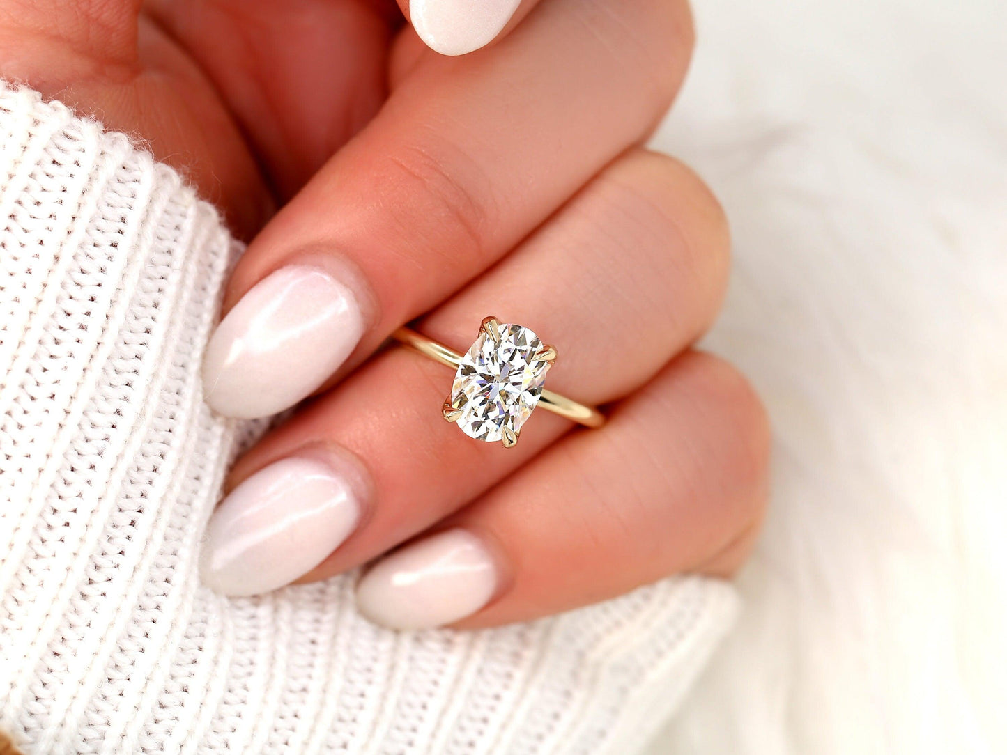2 CT Emerald Pave Moissanite Engagement Ring