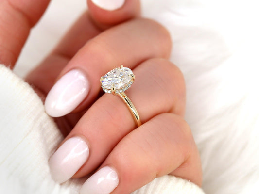 2 CT Emerald Pave Moissanite Engagement Ring