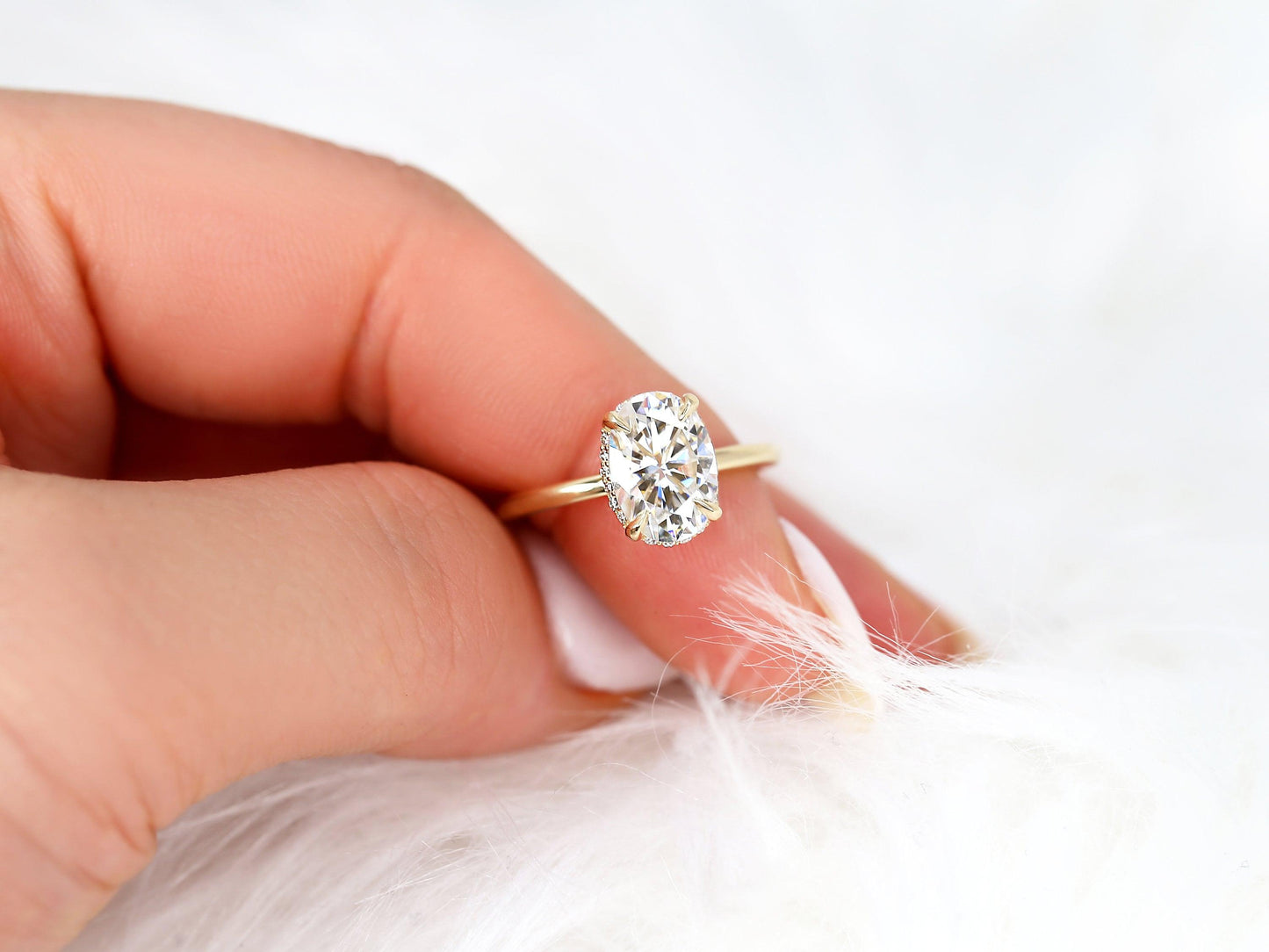 2 CT Emerald Pave Moissanite Engagement Ring