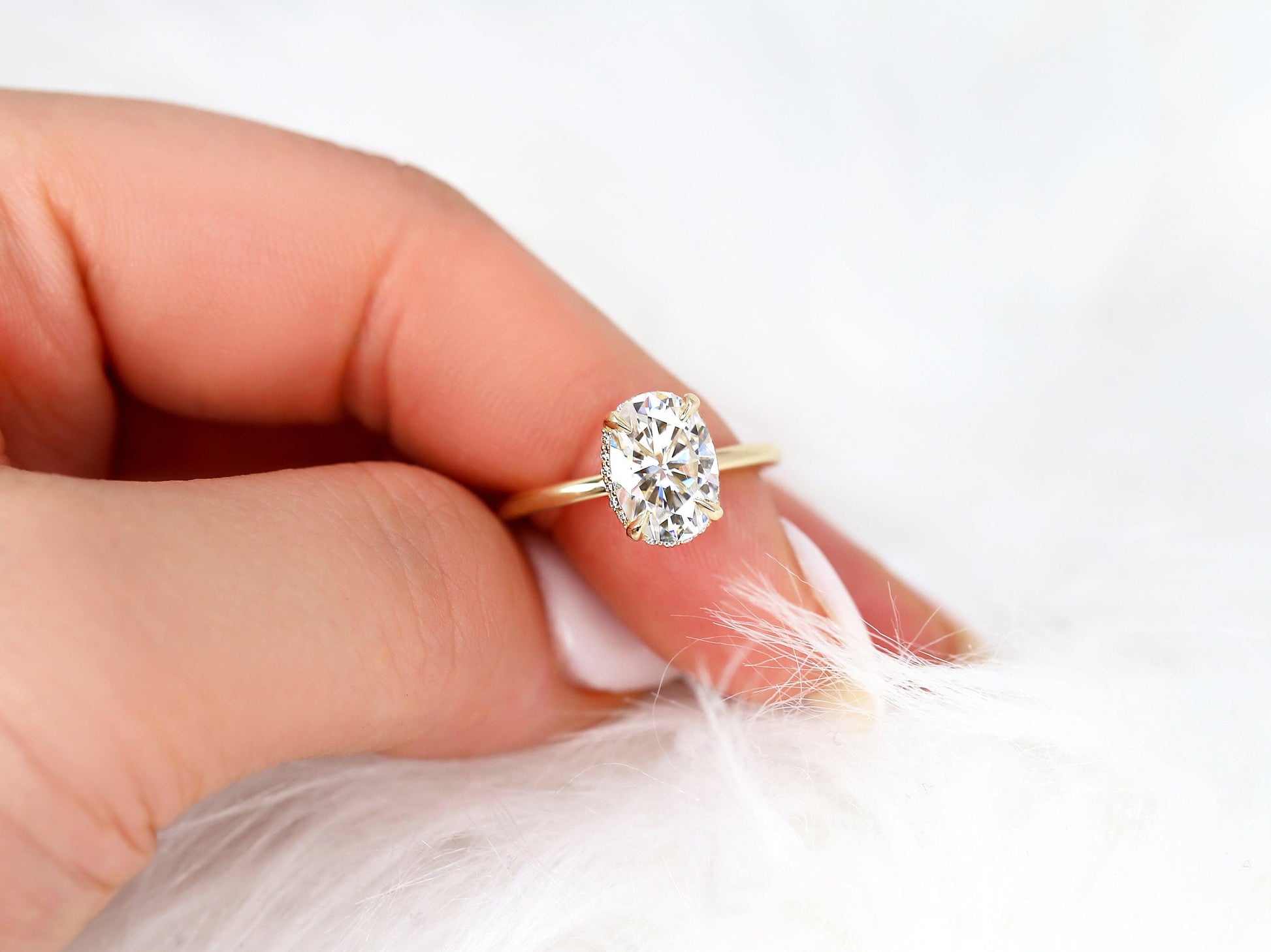 2 CT Emerald Pave Moissanite Engagement Ring