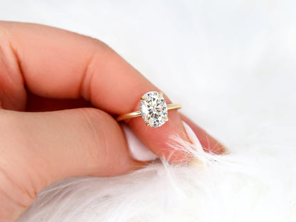 2 CT Emerald Pave Moissanite Engagement Ring