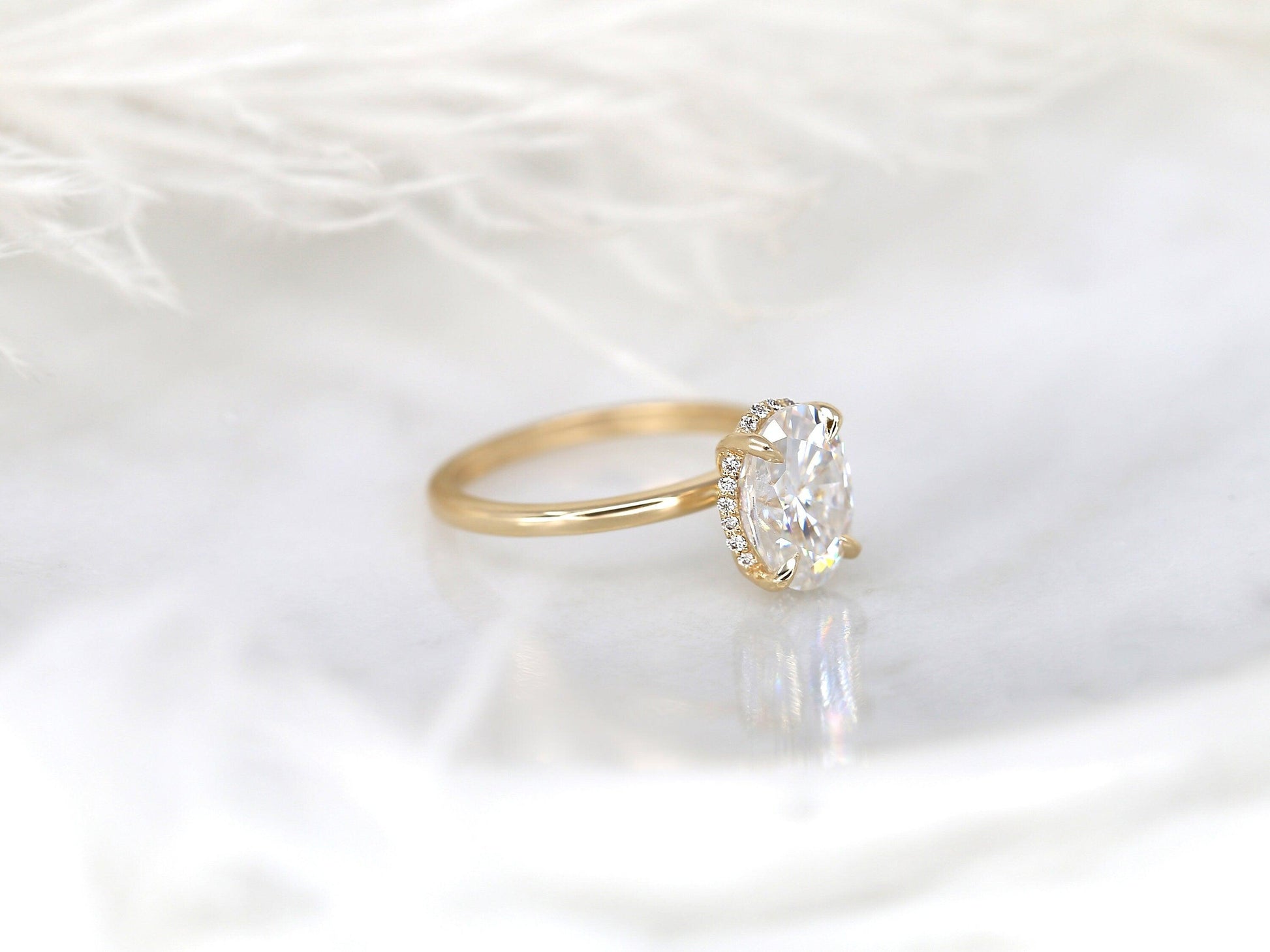 2 CT Emerald Pave Moissanite Engagement Ring