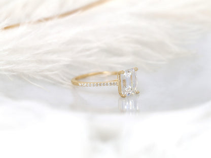 2 CT Emerald Pave Moissanite Engagement Ring