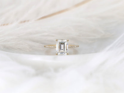 2 CT Emerald Pave Moissanite Engagement Ring