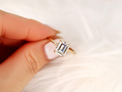 2 CT Emerald Pave Moissanite Engagement Ring