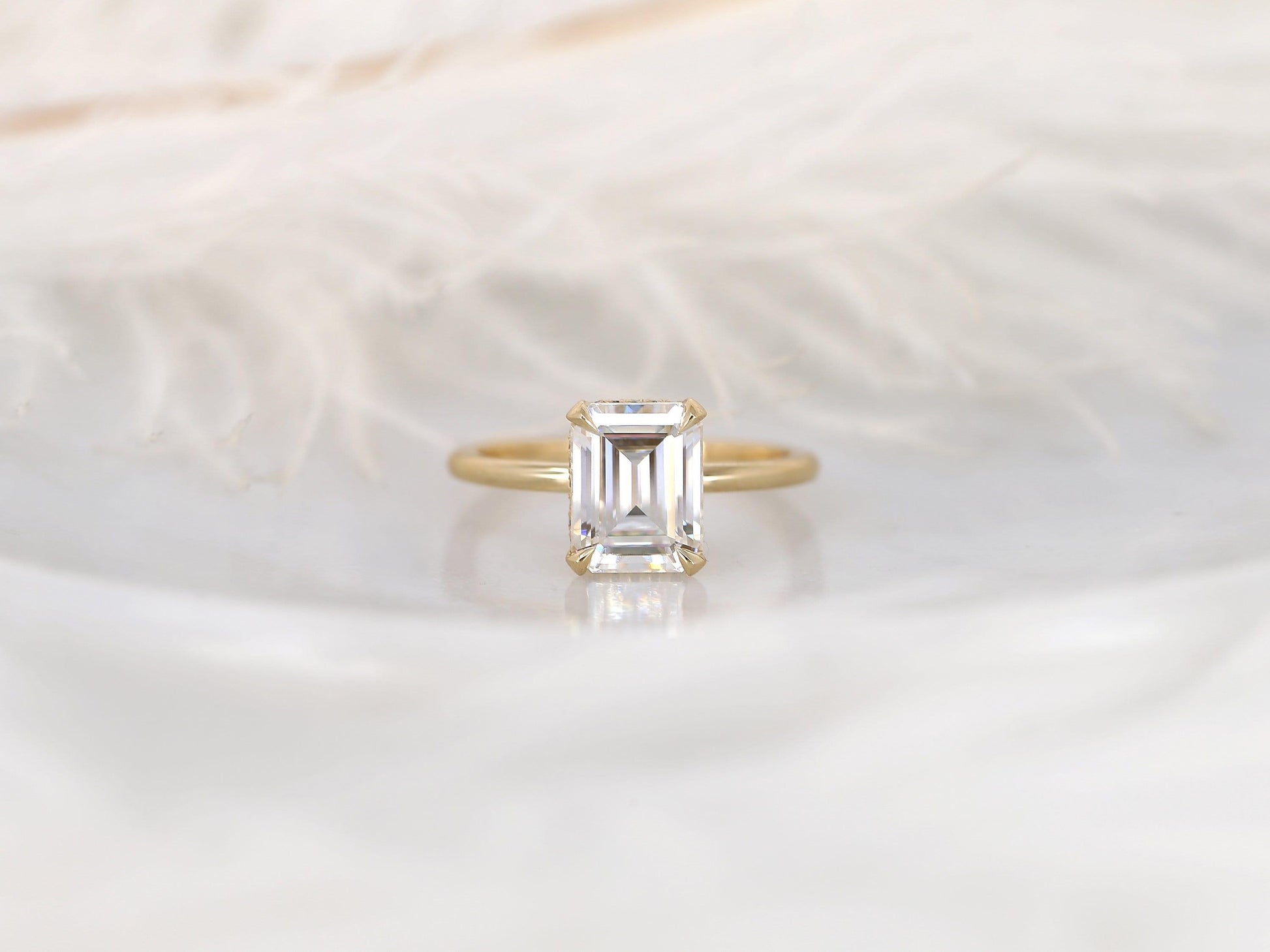 2 CT Emerald Pave Moissanite Engagement Ring