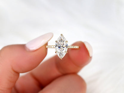 2 CT Emerald Pave Moissanite Engagement Ring