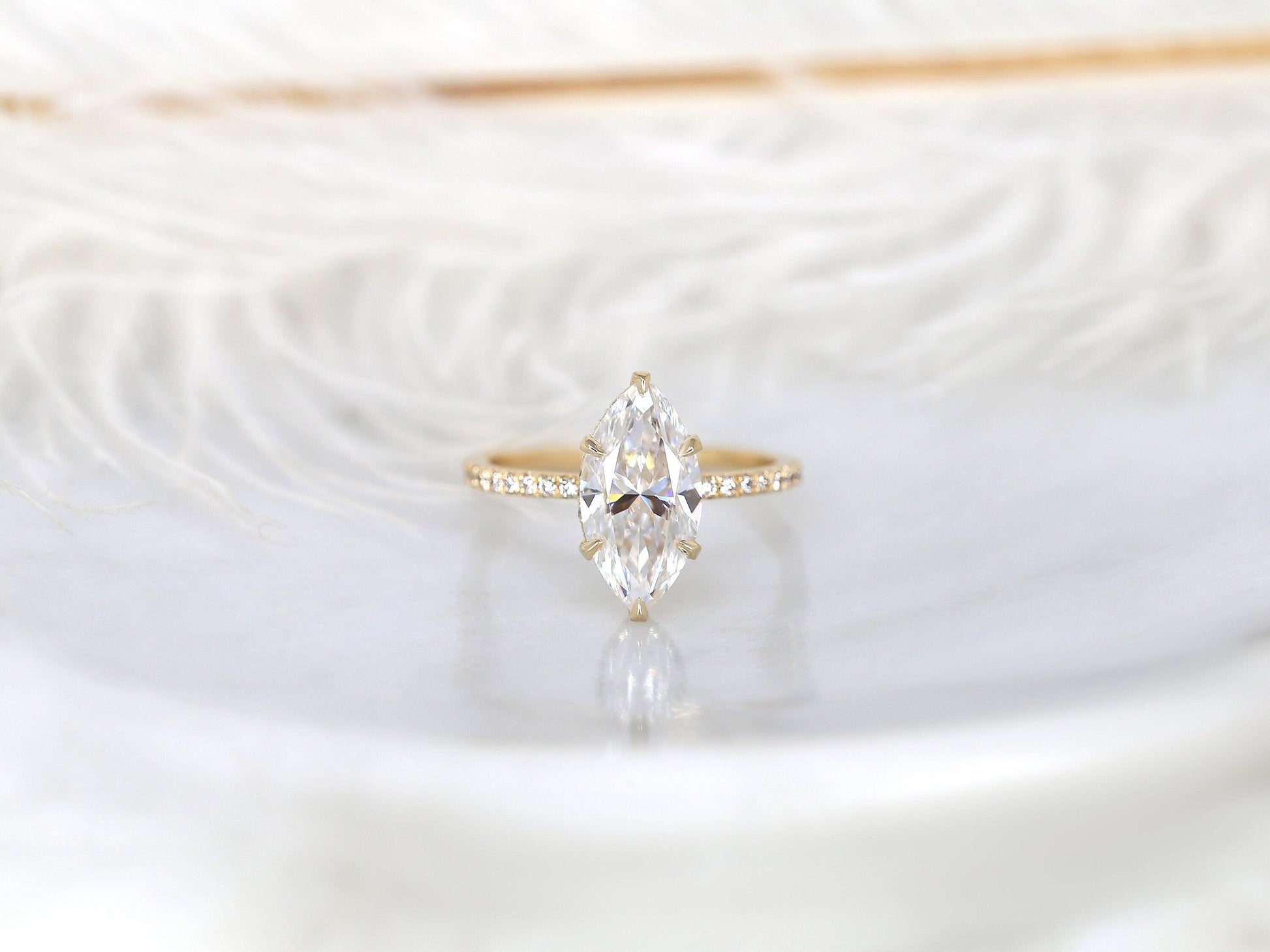 2 CT Emerald Pave Moissanite Engagement Ring
