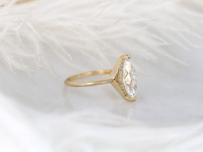2 CT Emerald Pave Moissanite Engagement Ring