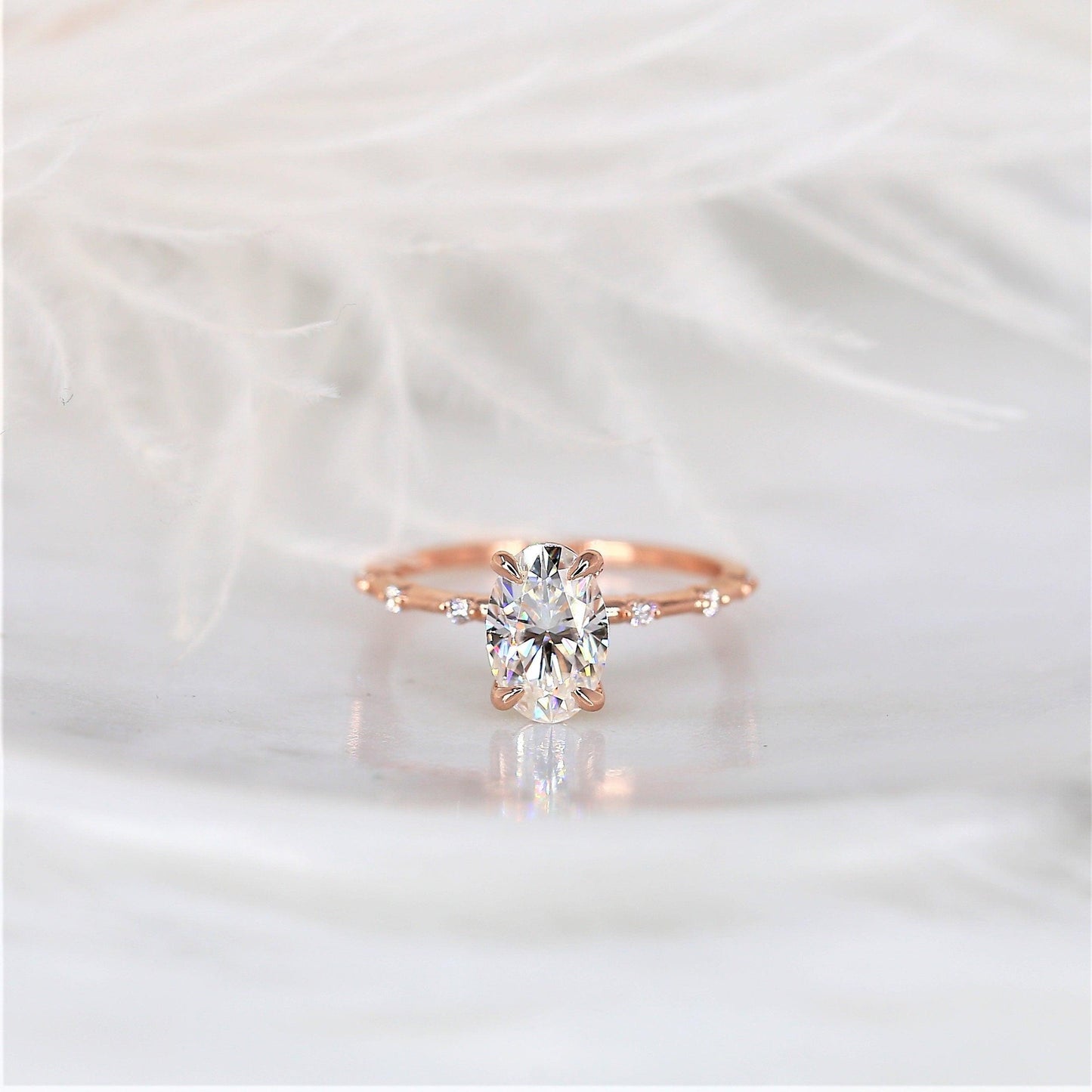 2 CT Emerald Pave Moissanite Engagement Ring