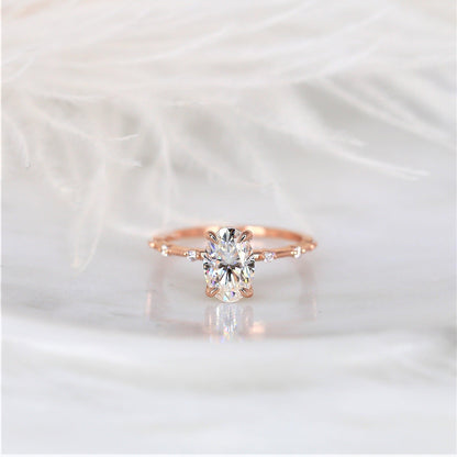 2 CT Emerald Pave Moissanite Engagement Ring