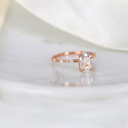 2 CT Emerald Pave Moissanite Engagement Ring