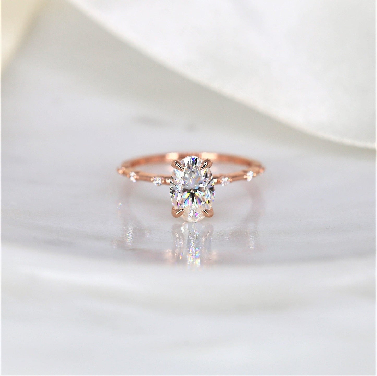 2 CT Emerald Pave Moissanite Engagement Ring