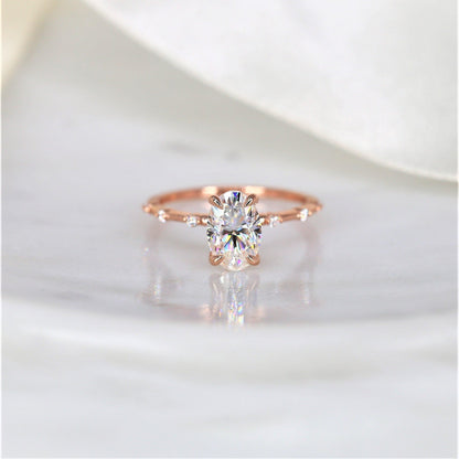 2 CT Emerald Pave Moissanite Engagement Ring