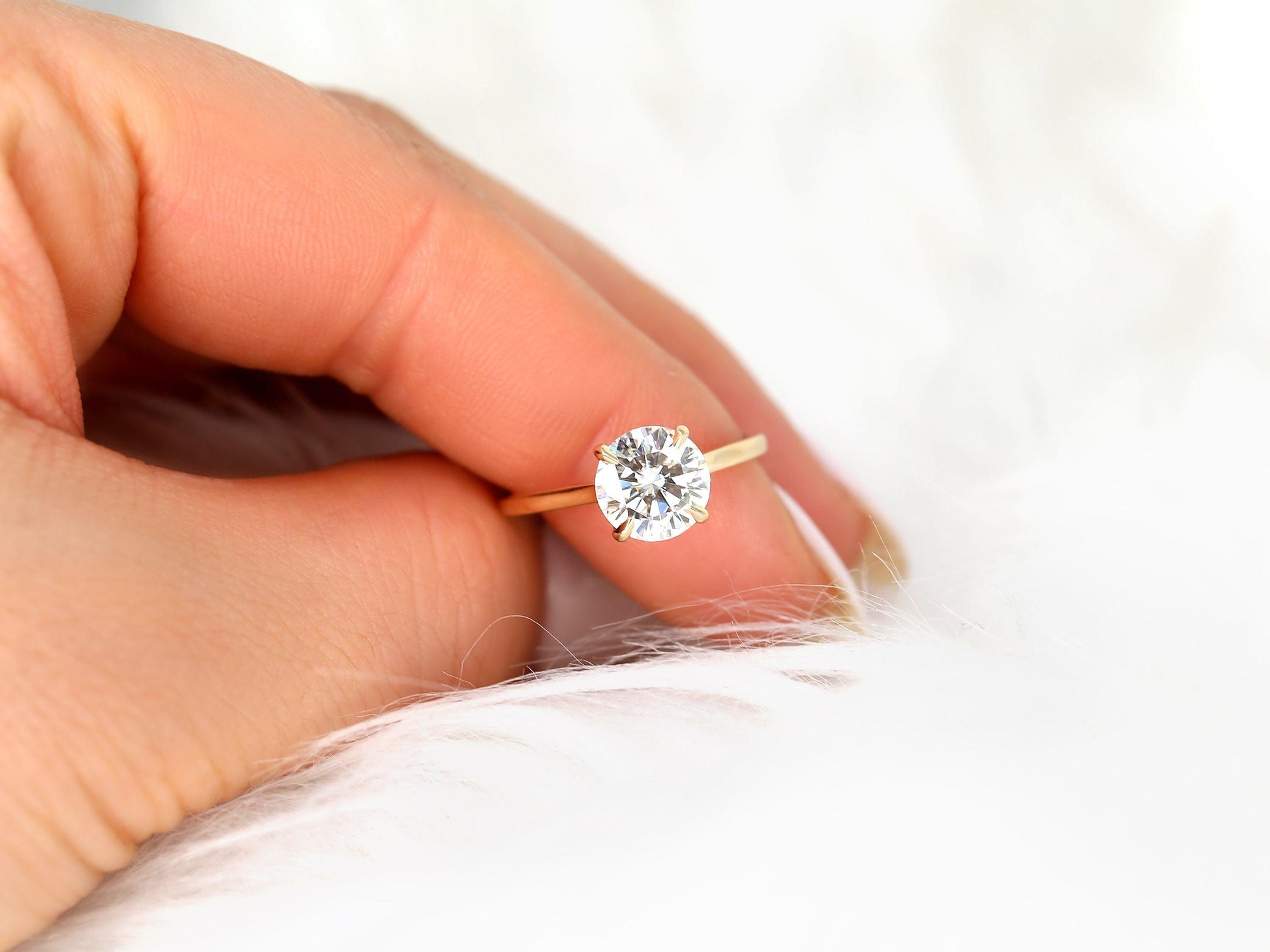 2 CT Emerald Pave Moissanite Engagement Ring