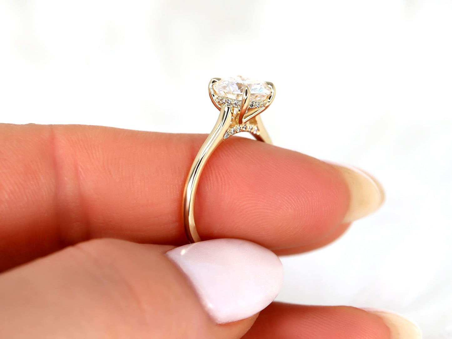 2 CT Emerald Pave Moissanite Engagement Ring
