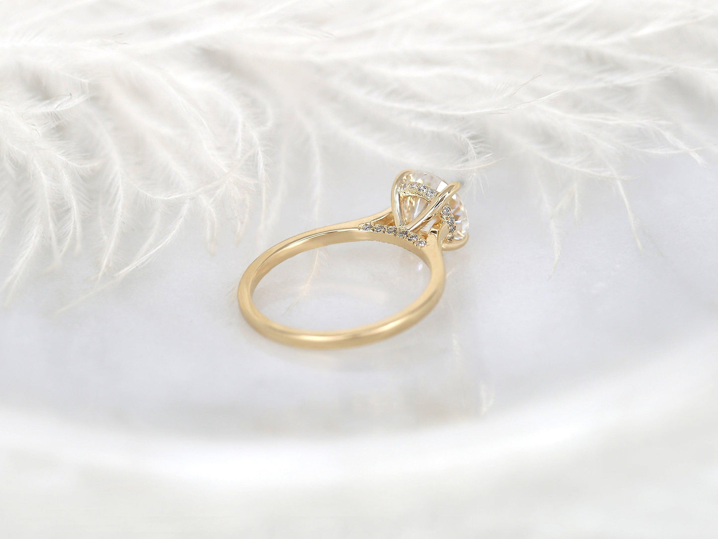 2 CT Emerald Pave Moissanite Engagement Ring