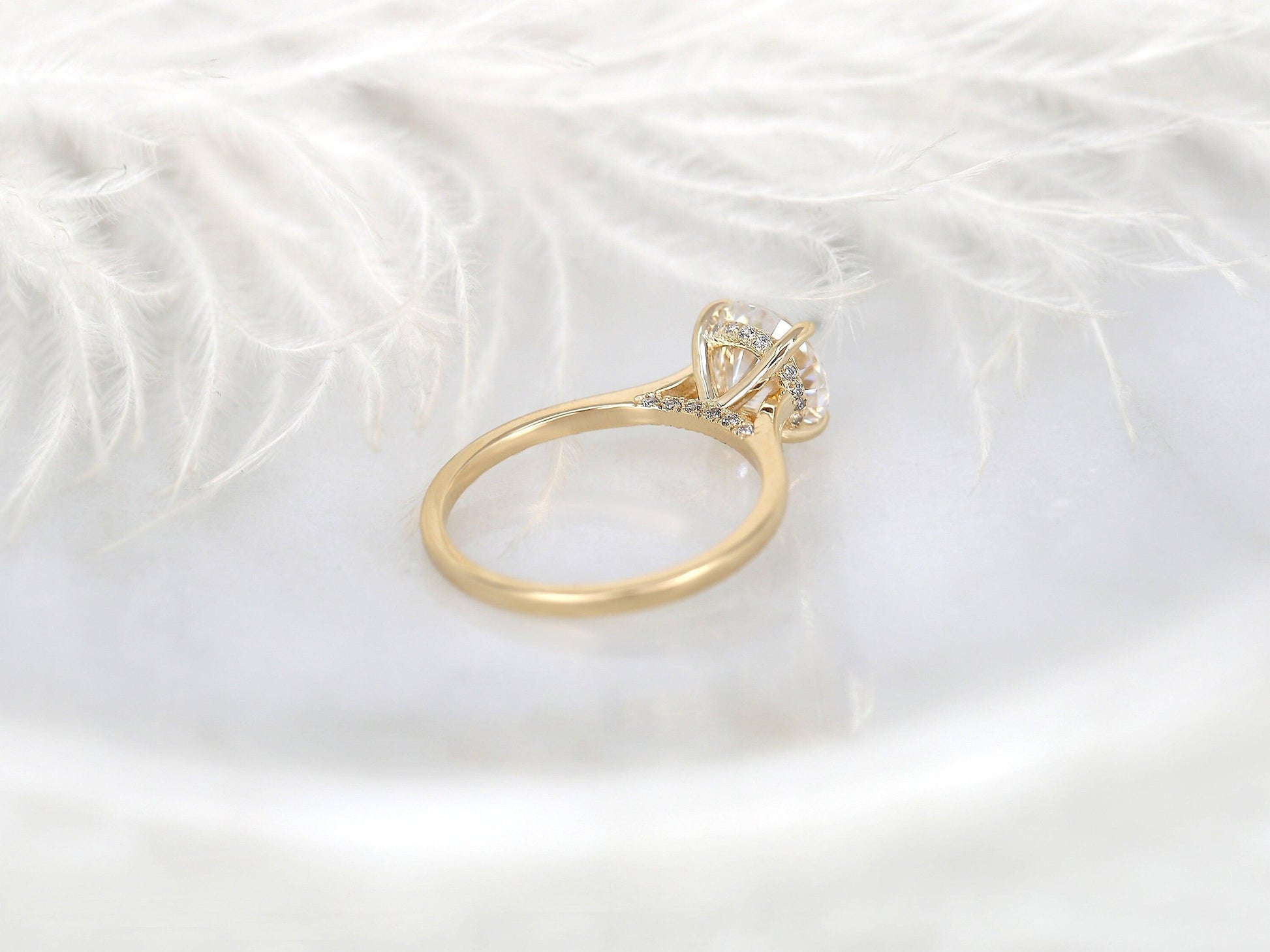 2 CT Emerald Pave Moissanite Engagement Ring
