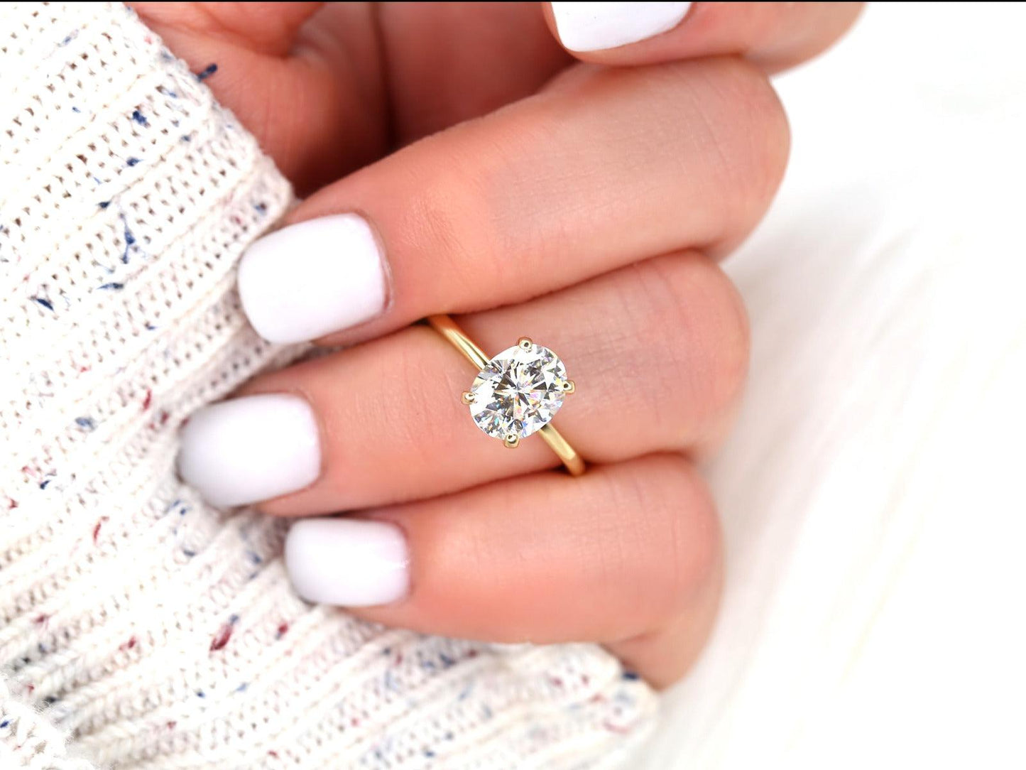 2 CT Emerald Pave Moissanite Engagement Ring