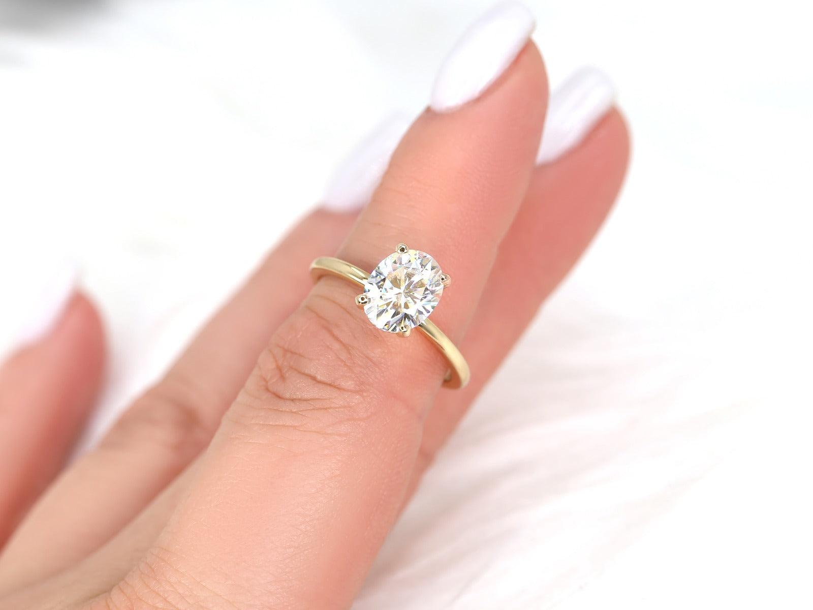 2 CT Emerald Pave Moissanite Engagement Ring