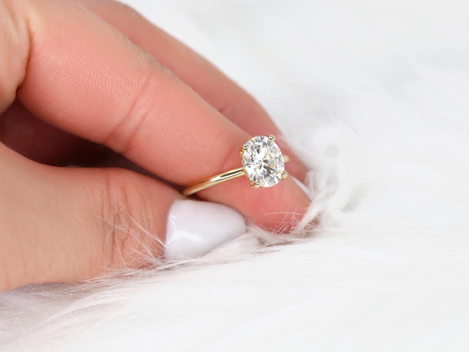 2 CT Emerald Pave Moissanite Engagement Ring