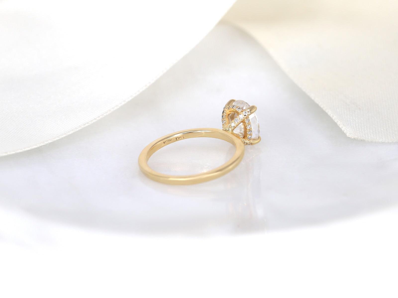 2 CT Emerald Pave Moissanite Engagement Ring