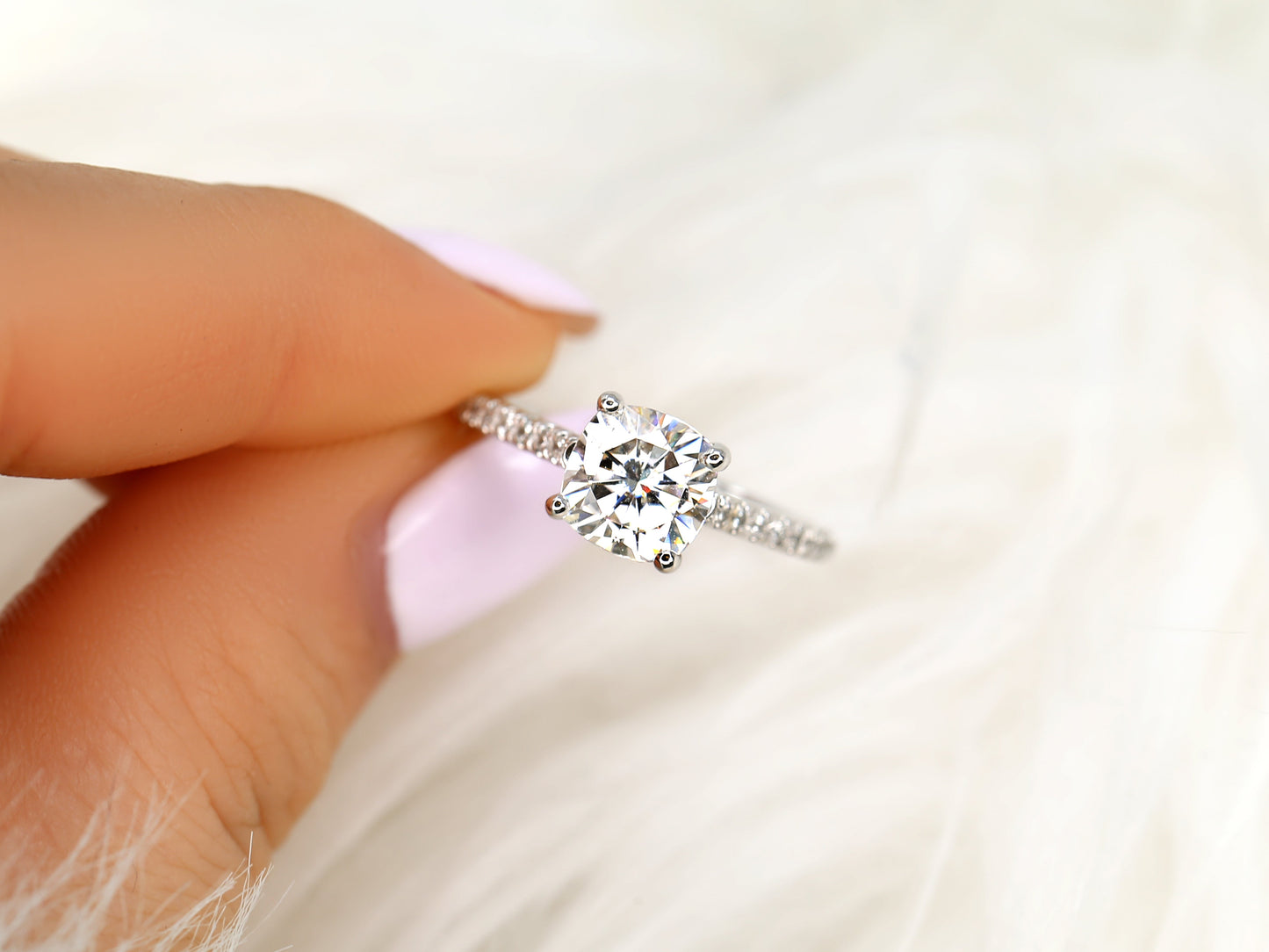2 CT Emerald Pave Moissanite Engagement Ring