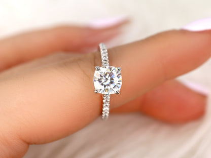 2 CT Emerald Pave Moissanite Engagement Ring
