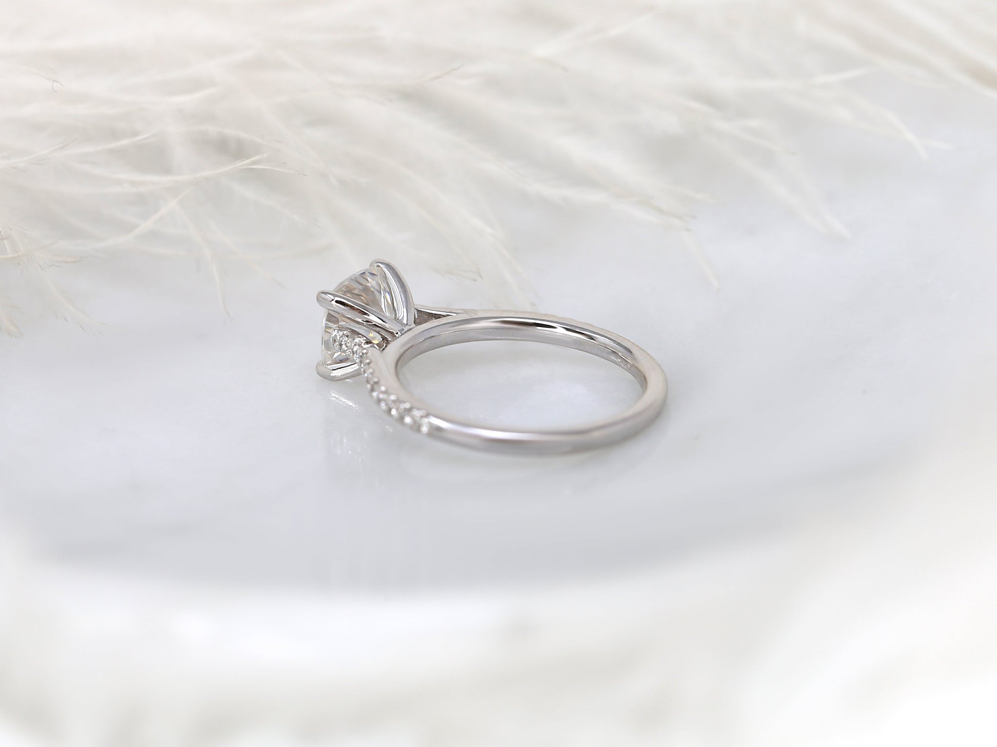 2 CT Emerald Pave Moissanite Engagement Ring