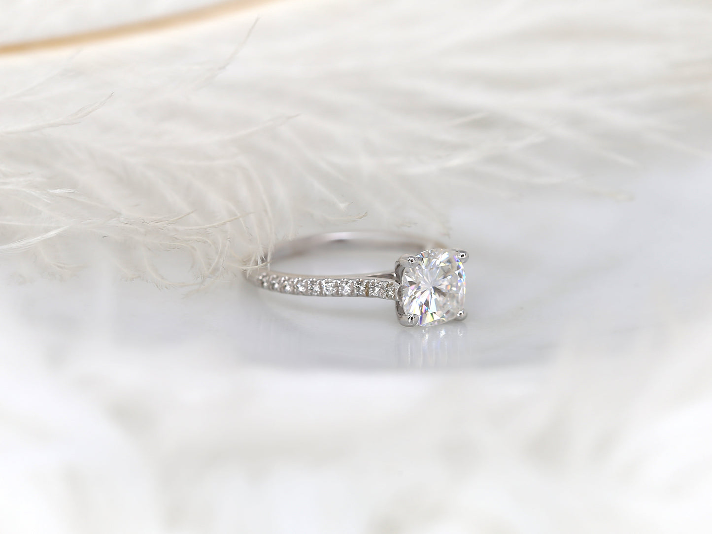 2 CT Emerald Pave Moissanite Engagement Ring