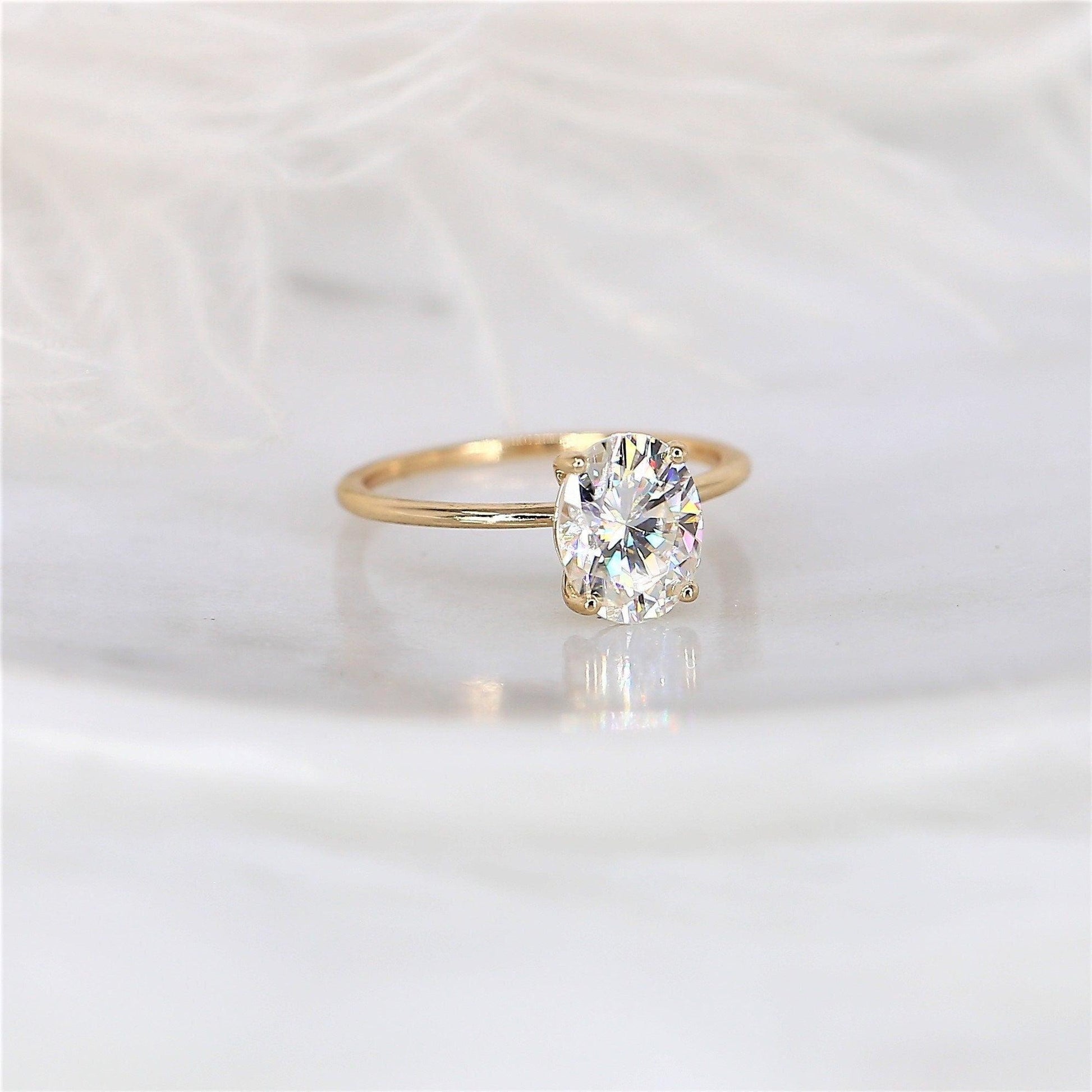 2 CT Emerald Pave Moissanite Engagement Ring