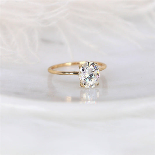 2 CT Emerald Pave Moissanite Engagement Ring