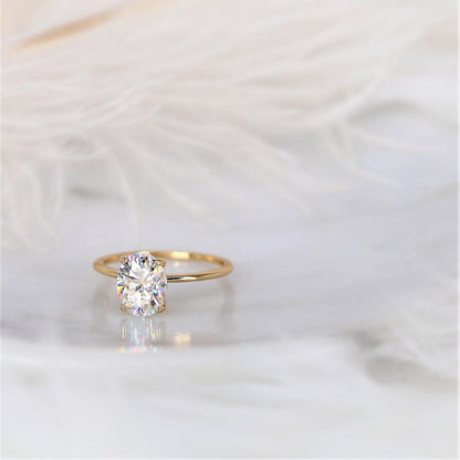 2 CT Emerald Pave Moissanite Engagement Ring