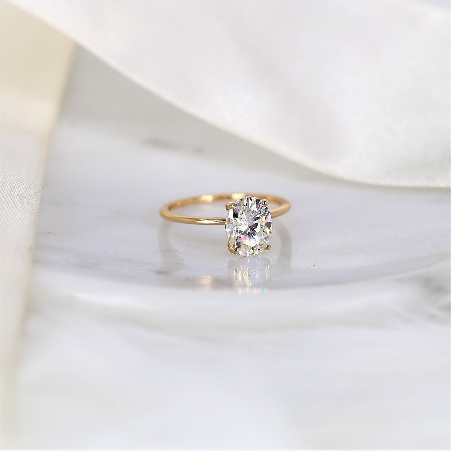 2 CT Emerald Pave Moissanite Engagement Ring