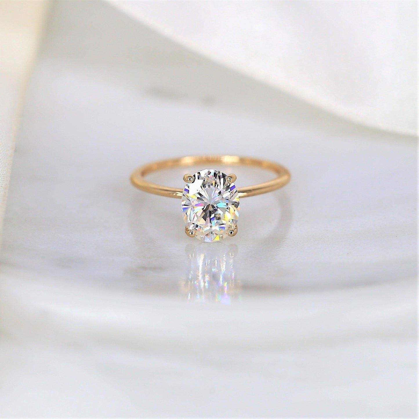 2 CT Emerald Pave Moissanite Engagement Ring