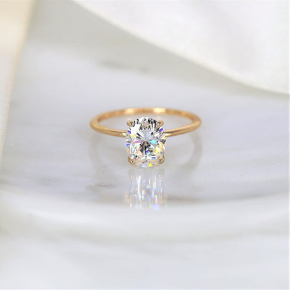2 CT Emerald Pave Moissanite Engagement Ring
