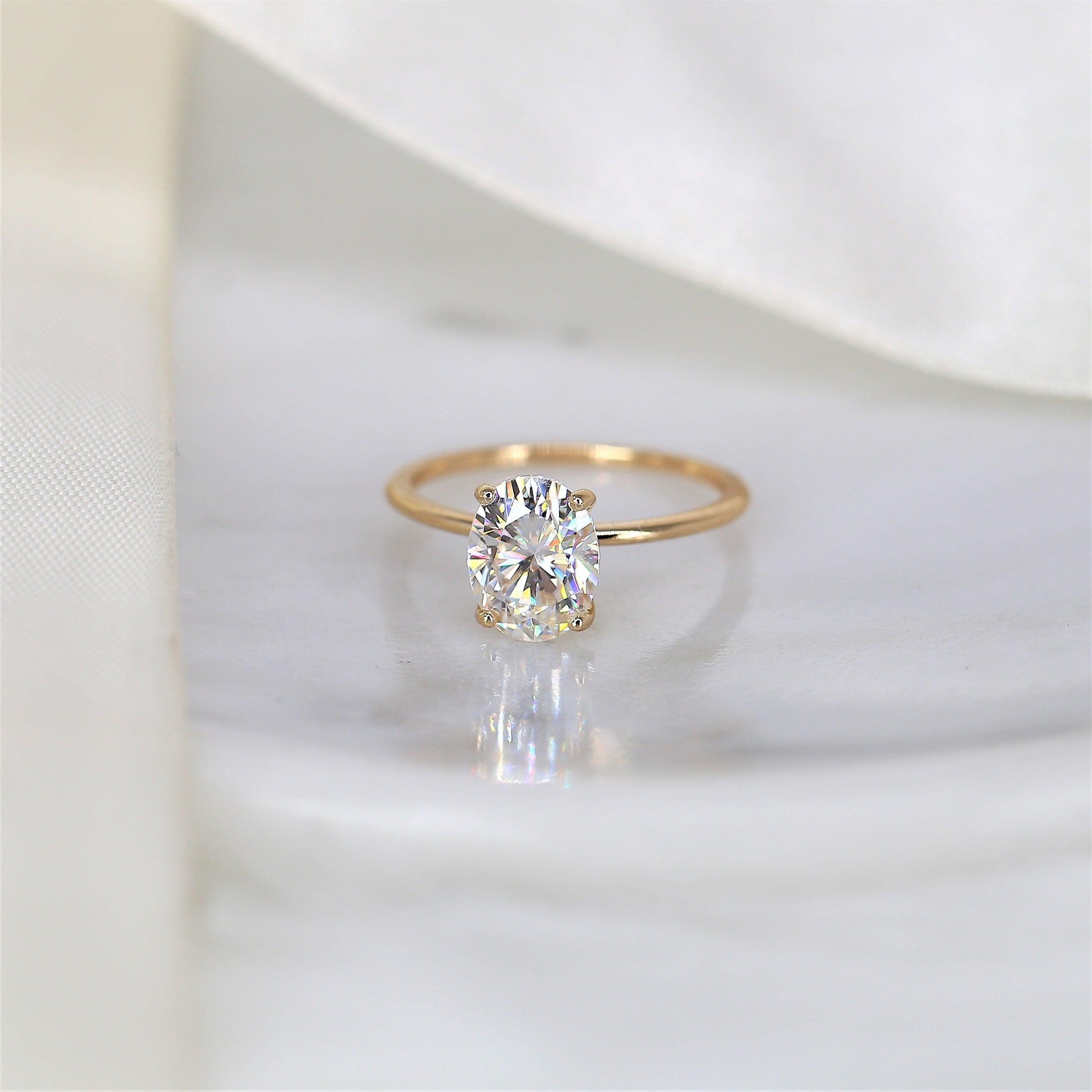 2 CT Emerald Pave Moissanite Engagement Ring