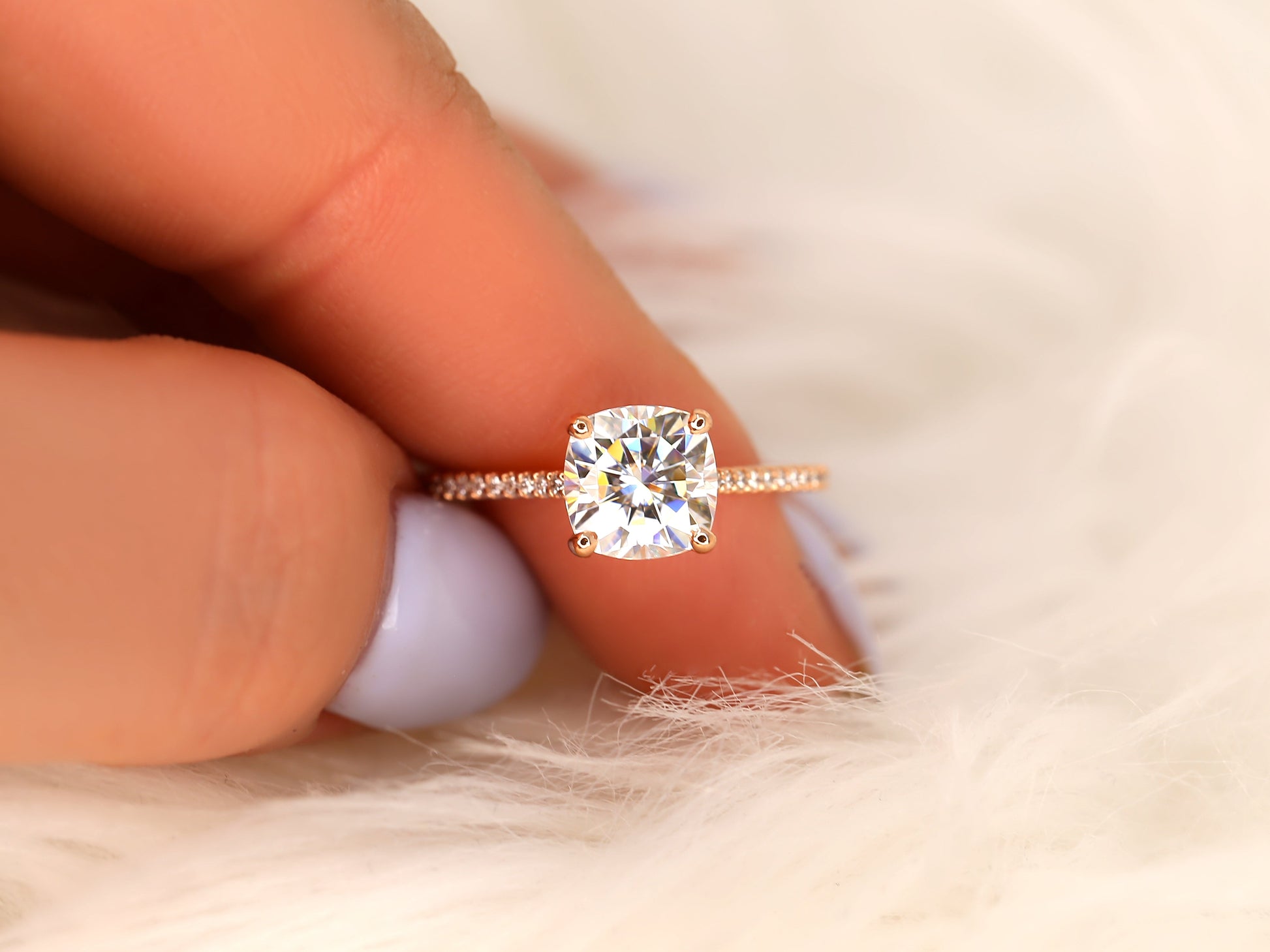2 CT Emerald Pave Moissanite Engagement Ring