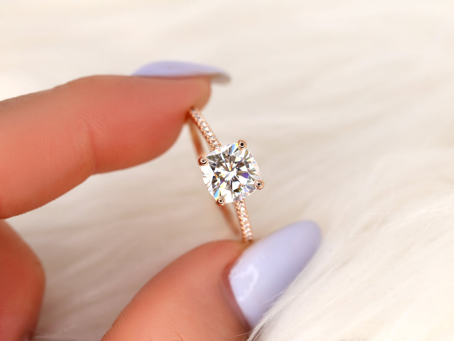 2 CT Emerald Pave Moissanite Engagement Ring