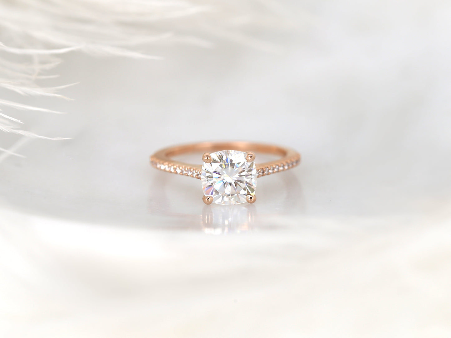 2 CT Emerald Pave Moissanite Engagement Ring